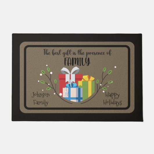 Het beste cadeau is een gepersonaliseerde kerstdag deurmat (Voorkant)
