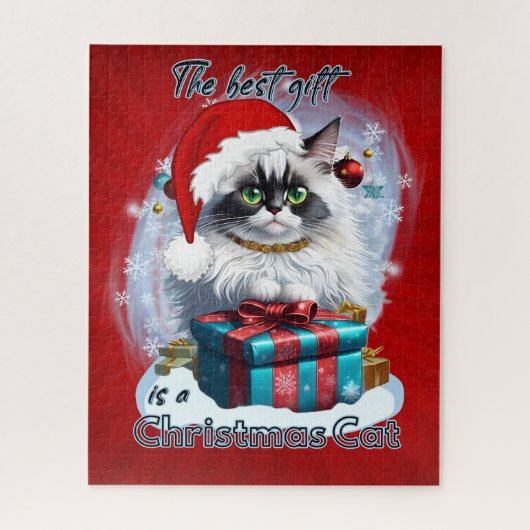 Het beste cadeau is een kerstkat legpuzzel (Verticaal)