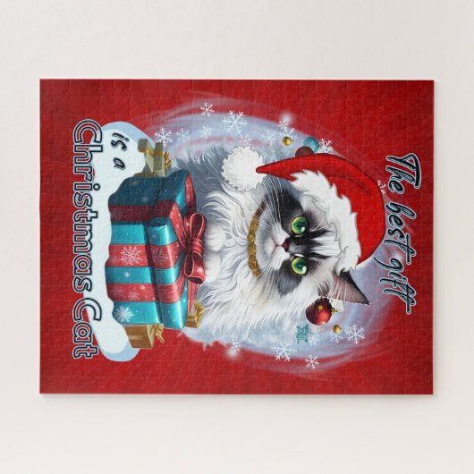 Het beste cadeau is een kerstkat legpuzzel (Horizontaal)