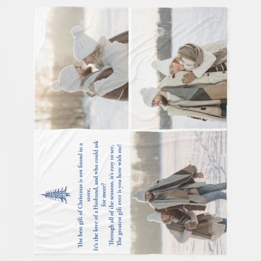 Het beste cadeau, man, kerstpagode 3-foto fleece deken (Voorkant)