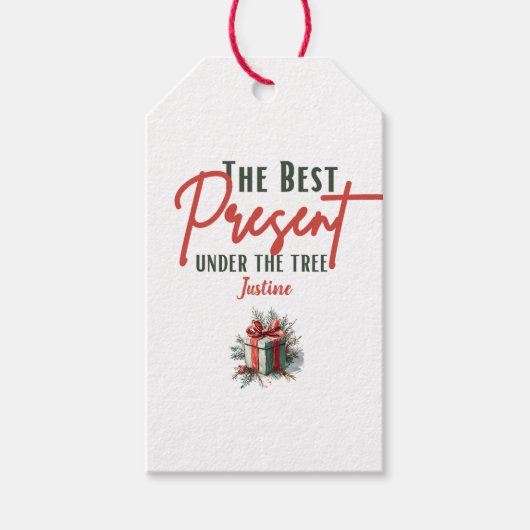 Het beste Cadeau onder de boom,  Xmas Cadeaulabel (Voorkant)