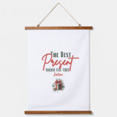 Het beste Cadeau onder de boom,  Xmas Hangend Wandkleed (Voorkant)