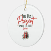 Het beste Cadeau onder de boom,  Xmas Keramisch Ornament (Links)