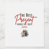 Het beste Cadeau onder de boom,  Xmas Wijn Etiket (Enkel label)