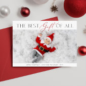 Het beste cadeau van de eerste kerstfoto van de ba feestdagenkaart