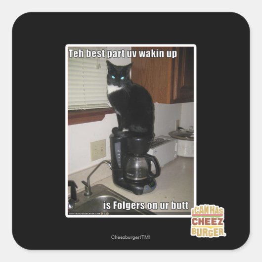 het beste deel dat uv wakker wordt vierkante sticker (Voorkant)