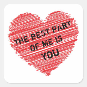 Het beste deel van mijn romantische tekst in een r vierkante sticker