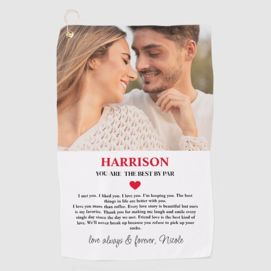 HET BESTE DOOR PAR RED HEART BERICHT FOTO GOLFHANDDOEK (Voorkant)