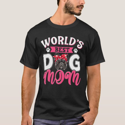 Het beste Franse bulledog Dog mama Funny M T-shirt (Voorkant)