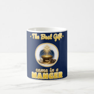 Het beste geschenk kwam in een voederbak Kerststal Koffiemok