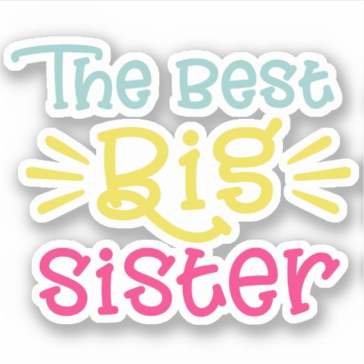 Het Beste Grote Kleurrijke Van letters voorzien Sticker (Voorkant)