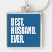 Het beste. Husband. Ooit. (blauw) Sleutelhanger (Voorkant)