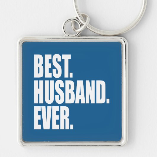 Het beste. Husband. Ooit. (blauw) Sleutelhanger (Voorkant)