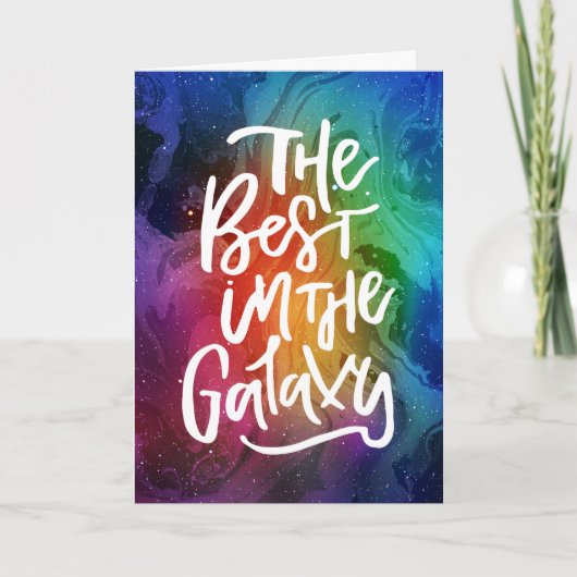 Het Beste in het Sterrenstelsel Regenboog Ruimte V Feestdagen Kaart (Voorkant)