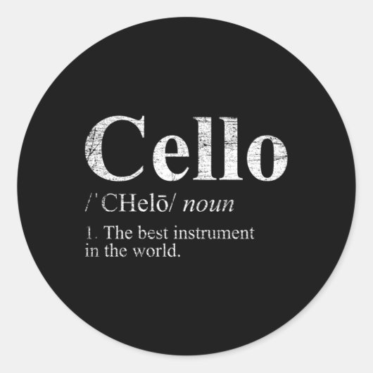Het beste instrument ter wereld cello ronde sticker (Voorkant)