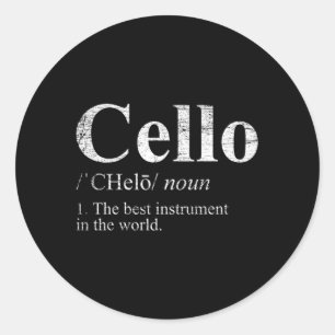 Het beste instrument ter wereld cello ronde sticker
