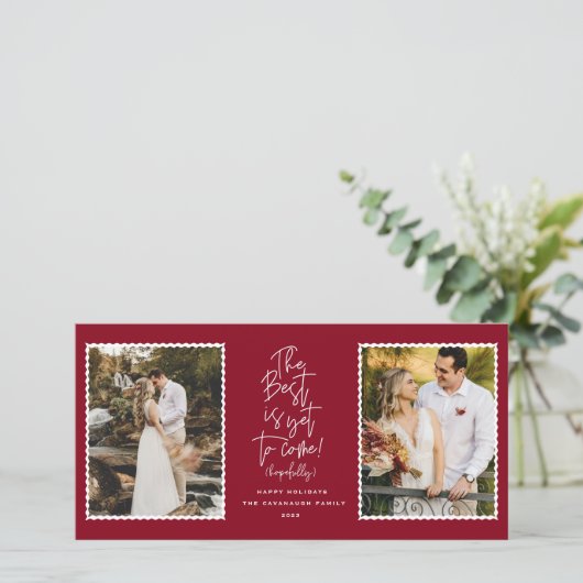 Het beste is nog 2 foto's. feestdagenkaart (Staand voorkant)