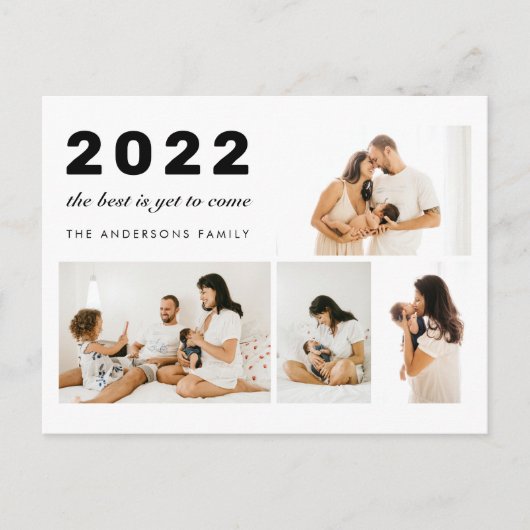 Het beste is nog maar nieuwjaar 4 Foto Holiday Briefkaart (Voorkant)
