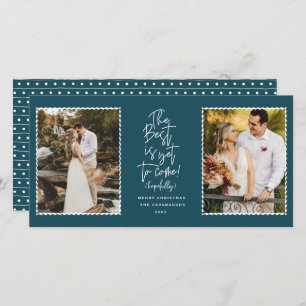 Het beste is nog maar twee foto-feestdagen. feestdagenkaart