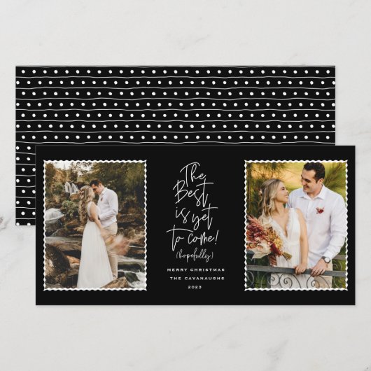 Het beste is nog maar twee foto-feestdagen. feestdagenkaart (Voorkant / Achterkant)