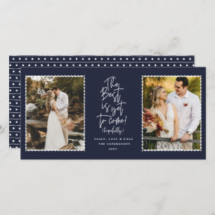 Het beste is nog maar twee foto-feestdagen. feestdagenkaart