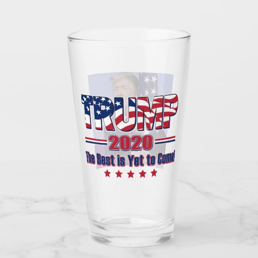 Het beste is nog niet bereikt - Trump 2020 Glas (Voorkant)