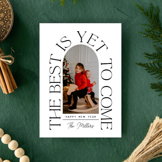 Het beste is nog niet bereikt | Typografische foto Feestdagenkaart