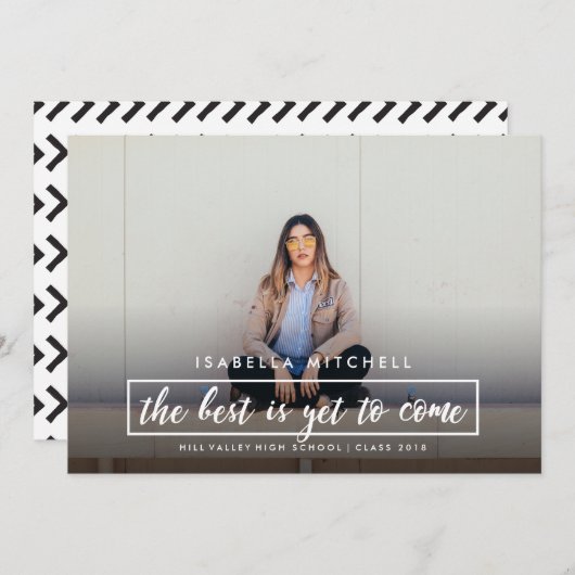 Het beste is nog om Foto afstuderen te komen Aankondiging (Voorkant / Achterkant)