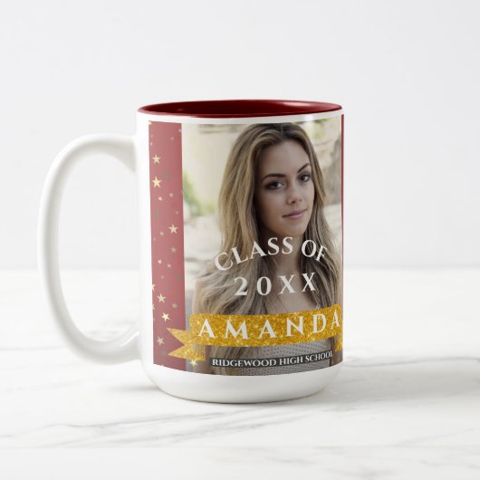 Het beste is nog om Red Gold Photo Afstuderen te k Tweekleurige Koffiemok (Links)