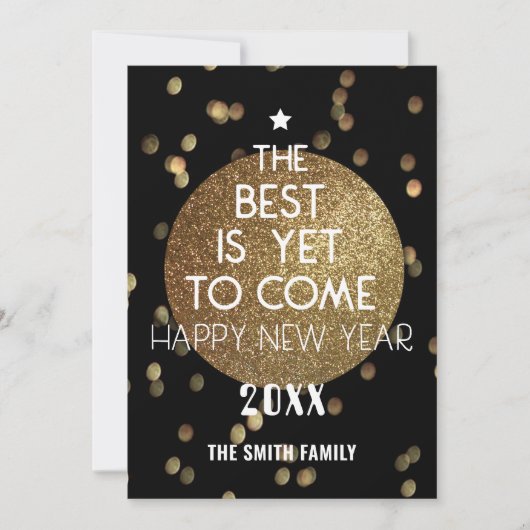 Het beste is nog steeds een feestelijke gouden zwa feestdagenkaart (Voorkant)