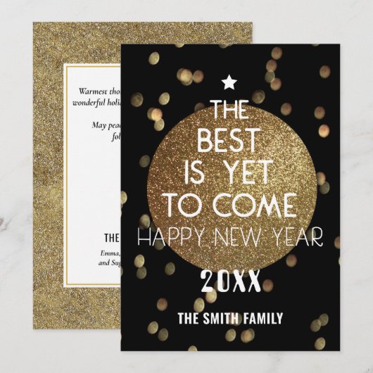 Het beste is nog steeds een feestelijke gouden zwa feestdagenkaart (Voorkant / Achterkant)