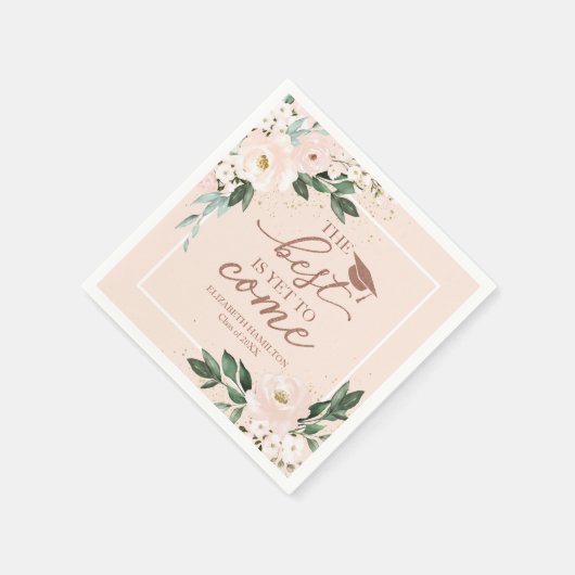 Het beste is nog te komen blozen Bloemen Afstudeer Servet (Hoek)