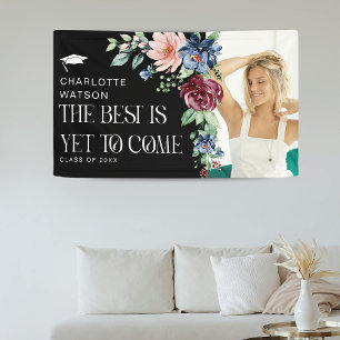 Het beste is nog te komen Floral Afstuderen Spandoek