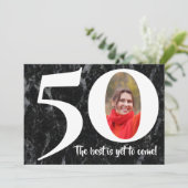 Het beste is nog te komen Marmer 50ste verjaardags Kaart (Staand voorkant)