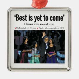 Het beste is nog te komen: Obama wint 2e Term Orna Metalen Ornament