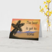 Het beste is nog te komen strand quote Kaart (Gele Bloem)