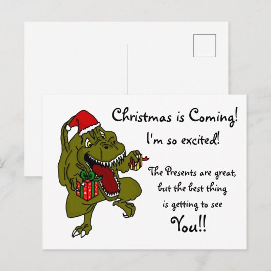 Het beste is om je kerstdinosaurus te zien feestdagenkaart (Voorkant / Achterkant)