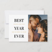 Het beste jaar ooit Pas getrouwd Weddenschappen me Bedankkaart (Voorkant)