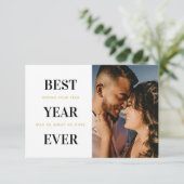 Het beste jaar ooit Pas getrouwd Weddenschappen me Bedankkaart (Staand voorkant)