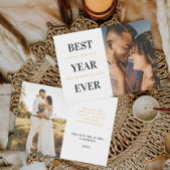 Het beste jaar ooit Pas getrouwd Weddenschappen me Bedankkaart