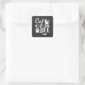 Het beste kattenvoer vierkante sticker (Tas)