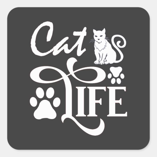 Het beste kattenvoer vierkante sticker (Voorkant)