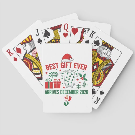 Het beste kerstcadeau ooit arriveert december 2026 pokerkaarten (Achterkant)