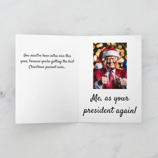 Het beste kerstcadeau van 2024 - Donald Trump Feestdagen Kaart (Binnen)