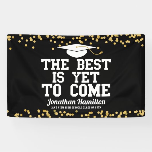 Het Beste Komt Nog Black Grad Feest Banner (Horizontaal)