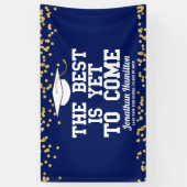 Het beste komt nog Blauwe Afstudeerfeest Spandoek (Verticaal)