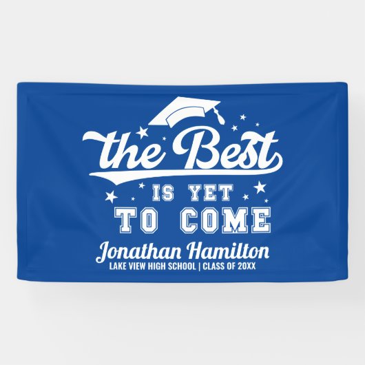 Het beste komt nog Blauwe Grad Feest Spandoek (Horizontaal)