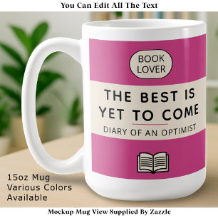 Het Beste Komt Nog Retro Paperback Omslag Roze Koffiemok