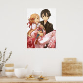 Het beste koppel Kirito en Asuna aan Sword Art Onl Poster (Keuken)