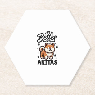 Het beste leven met Akita Kartonnen Onderzetters